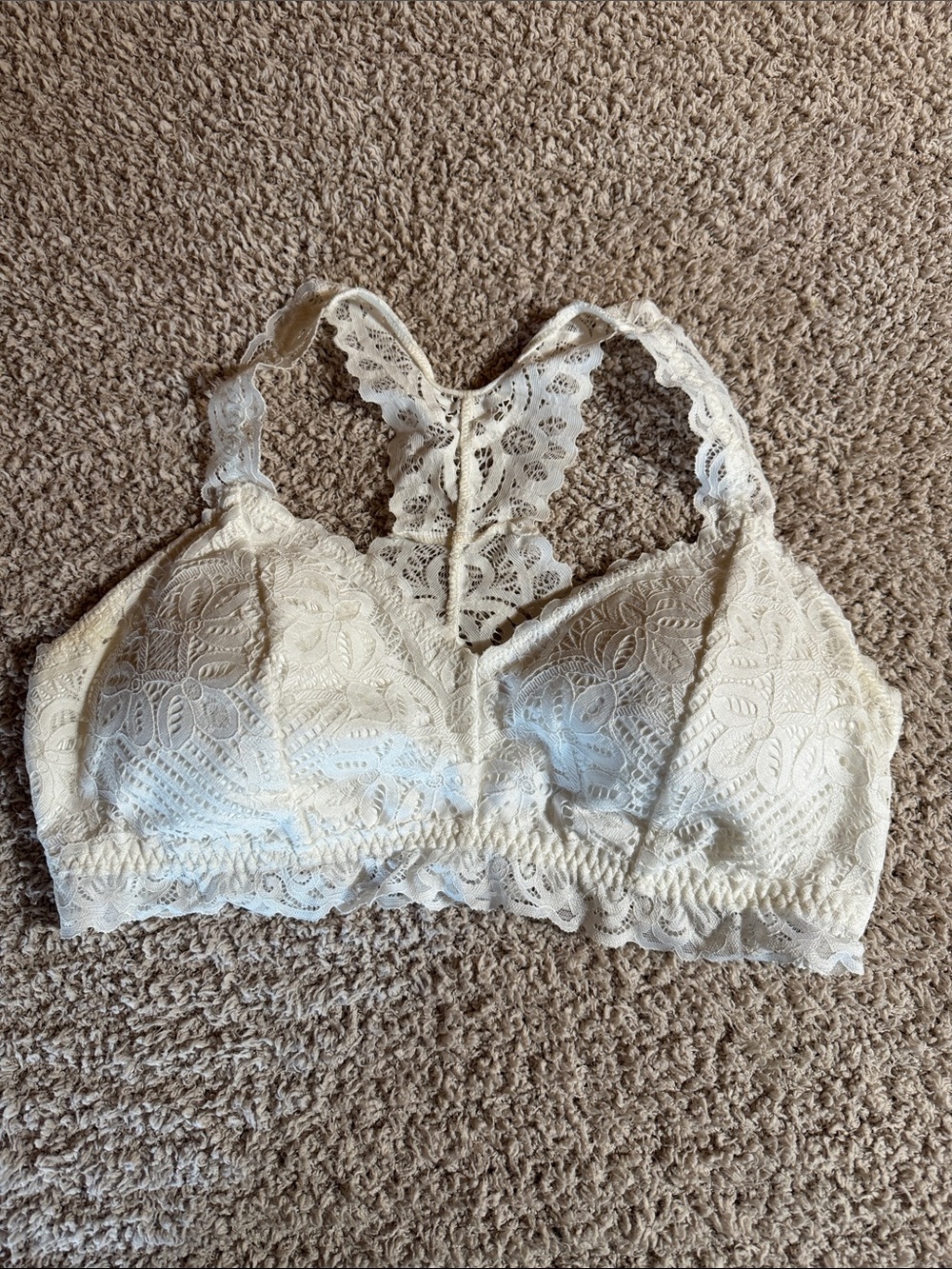 Maurices White Lace Racerback Bralette